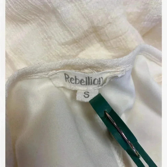 Rebellion  Boho Lace Sleeveless Cream Asymmetrical Dress Size Small - Picture 6 of 8